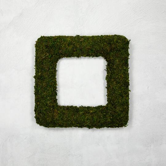14" Green Reindeer Moss Square Spring Wreath